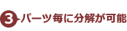 3.パーツ毎に分解が可能